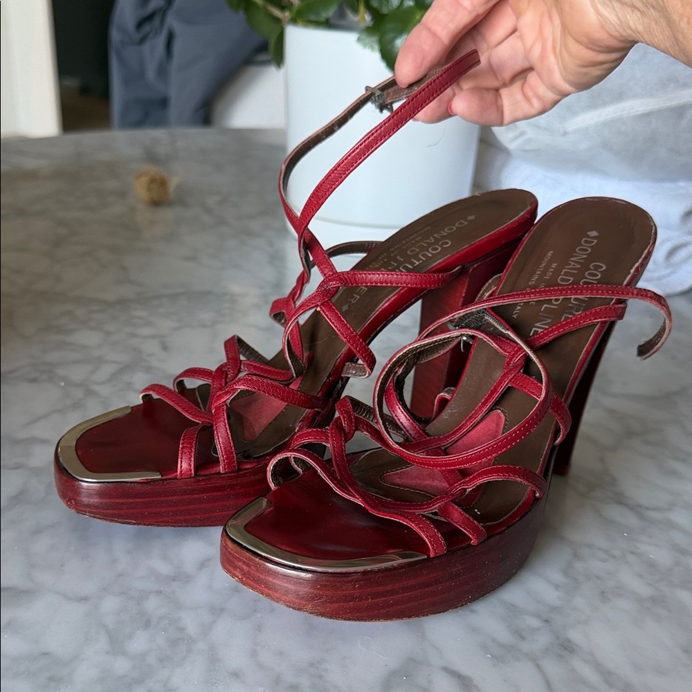 Donald J. Pliner Red Strappy Platform Sandals